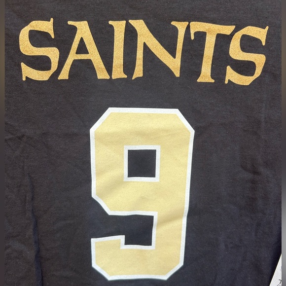 NWT NFL Team Apparel New Orleans Saints Drew Brees #9 Youth T-Shirt L 14-16 - Picture 5 of 6